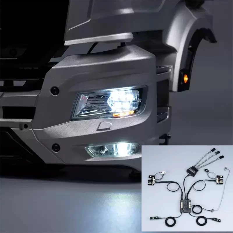 

LED Simulation Headlight Light Set Kit Accessories for 1/14 Tamiya RC Truck Trailer Tipper for MAN TGS DIY Car Upgrade Parts