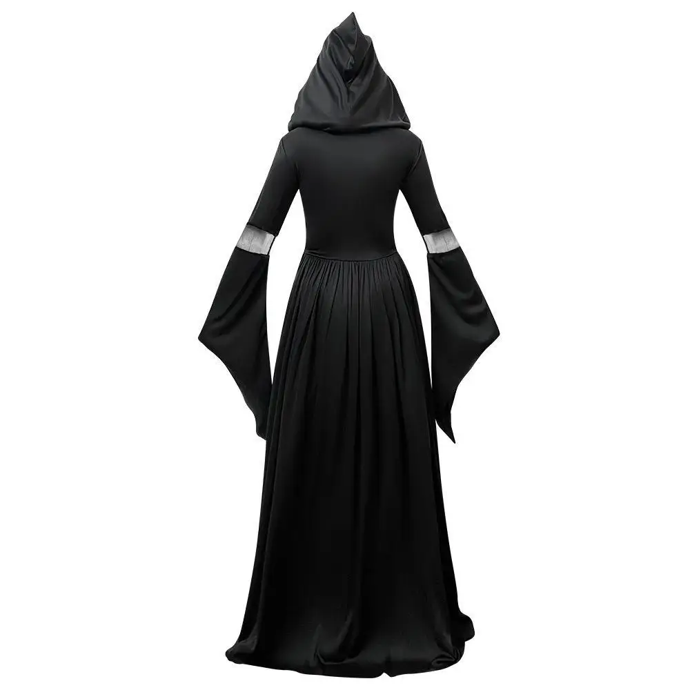 Kostium na Halloween 2025, nowy, czarownica Dr. z kapturem, szkielet, czarodziej, cosplay, występ sceniczny, damski, jesień, materiał PU