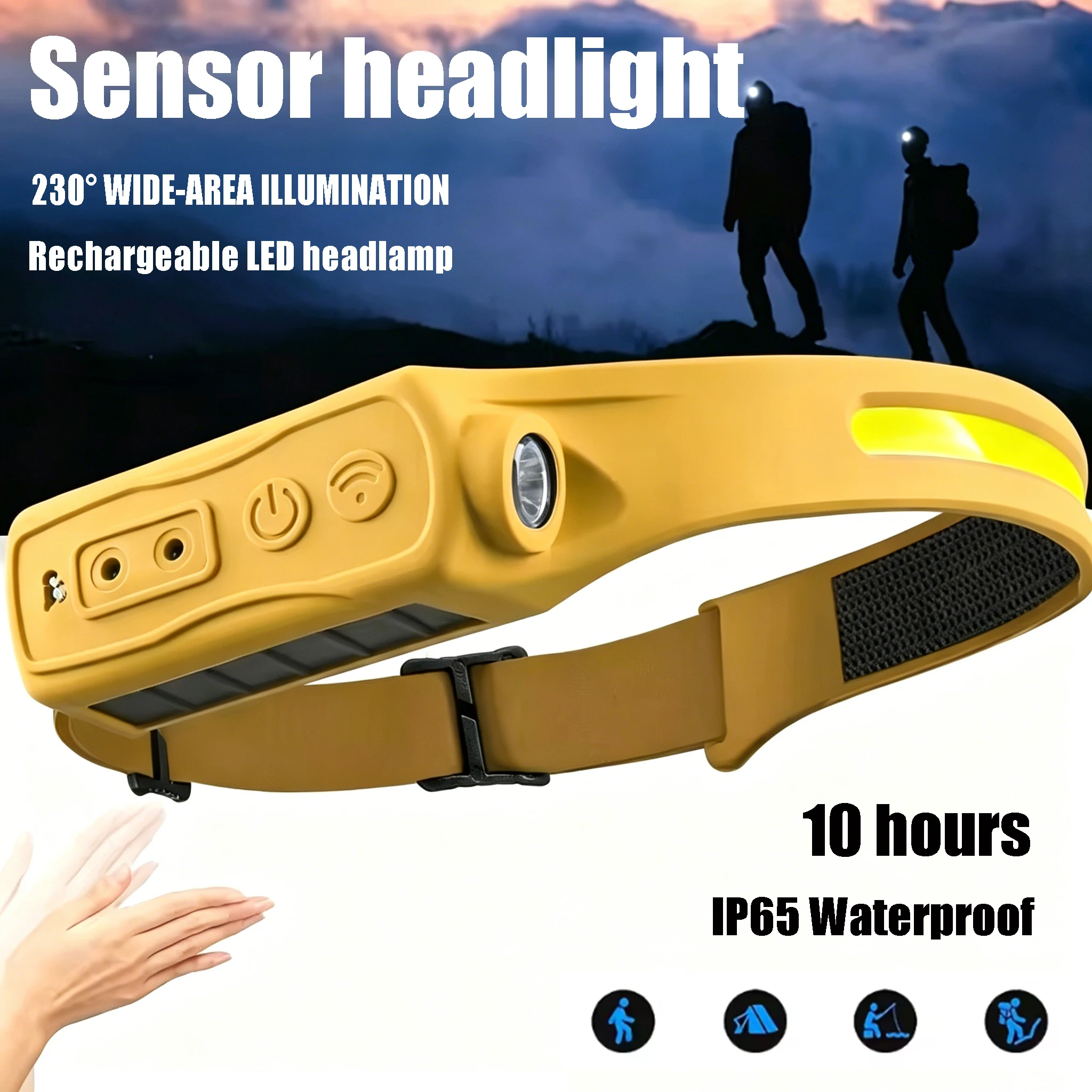 Latarka czołowa E5 z czujnikie – Headlamp Waterproof Rechargeable recenzja i cena