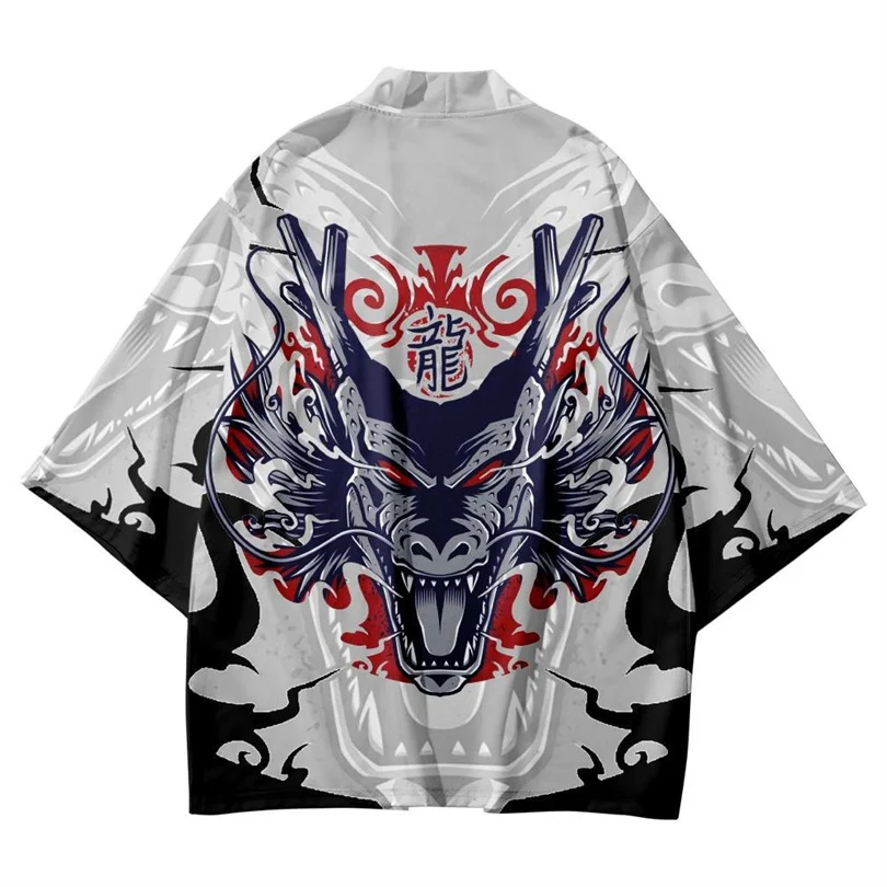 

Chinese Dragon 3D Printing Japanese Kimono Haori Yukata Cosplay Women/Men Fashion Summer Short Sleeve Kimono Shirts Streetwear