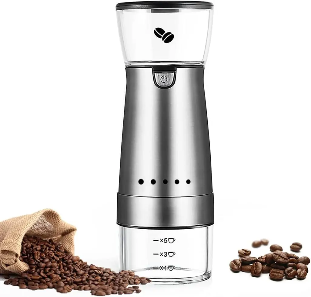 

Electric Coffee Grinder USB Portable Coffee Bean Grinder Adjustable Multi-grinding Settings Suitable for Espresso Spices Nuts