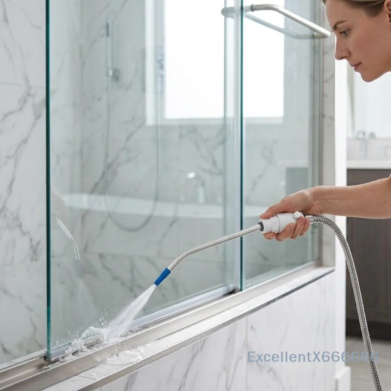 High Pressure Cleaning Nozzle with Water Stop Button Curved Shower Sprayer Toilet Gap Floor Drain Stain Washing,1/2'' Interface