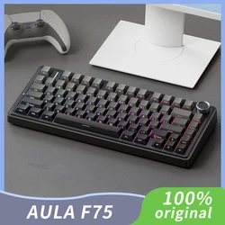 AULA F75 Original OEM RGB dostosowane Hot-Swap PBT 75% 80 klawiszy Bluetooth 5.0/2.4G bezprzewodowa/przewodowa gra mechaniczna klawiatura uszczelka