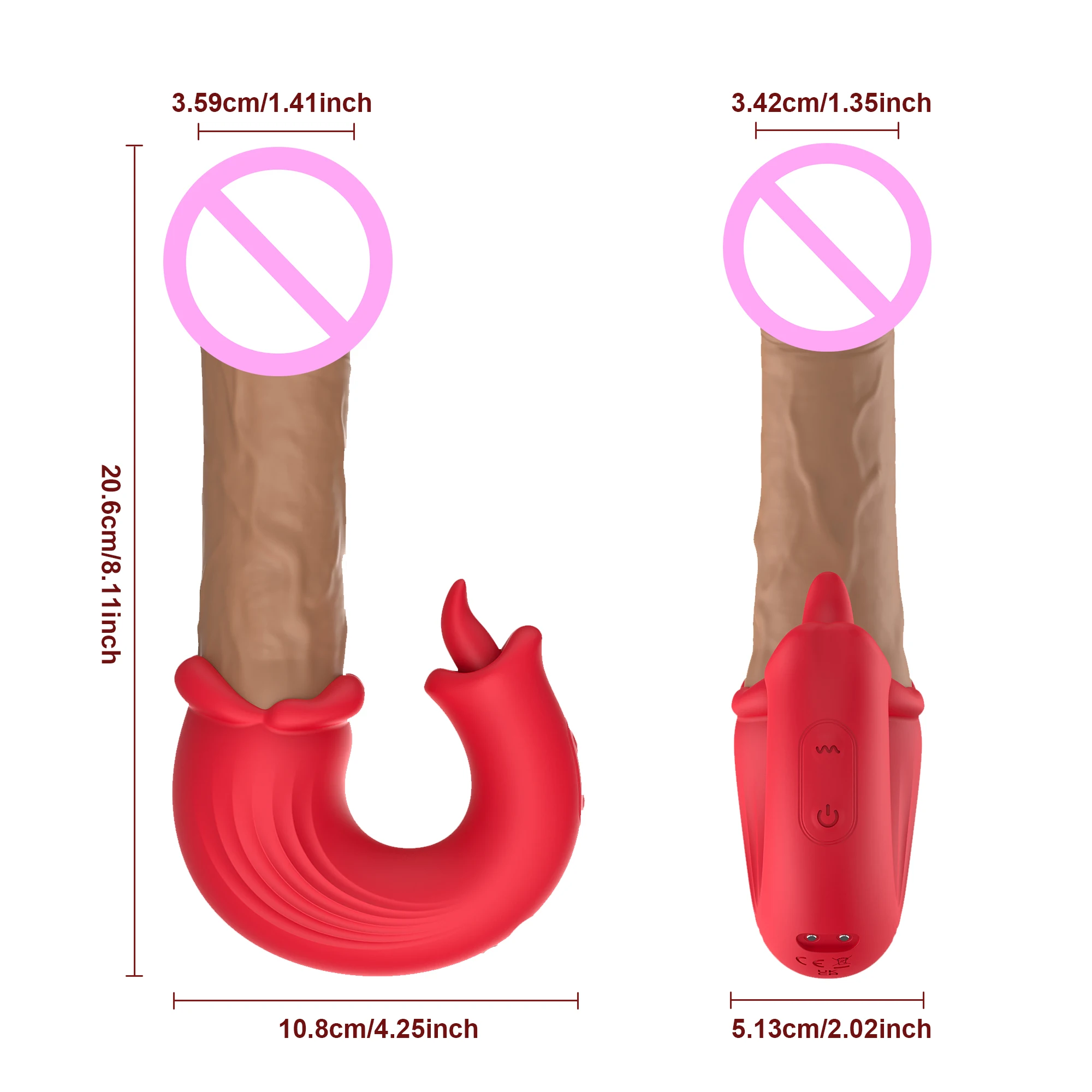 Thrusting اللسان لعق الهزاز 10 اهتزاز قوي واقعية دسار الشرج G بقعة البظر المهبل محفز الجنس لعب للإناث