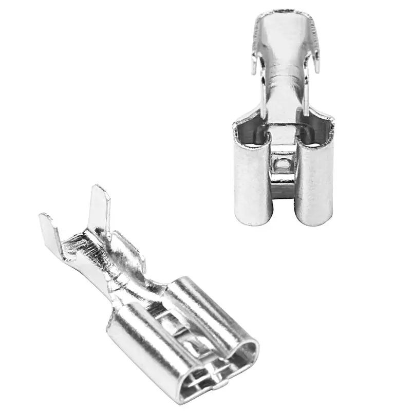800Pcs 6.3Mm Uninsulated Female Spade Push On Crimp Terminal Non Insulated 2.5Mm²-AB09