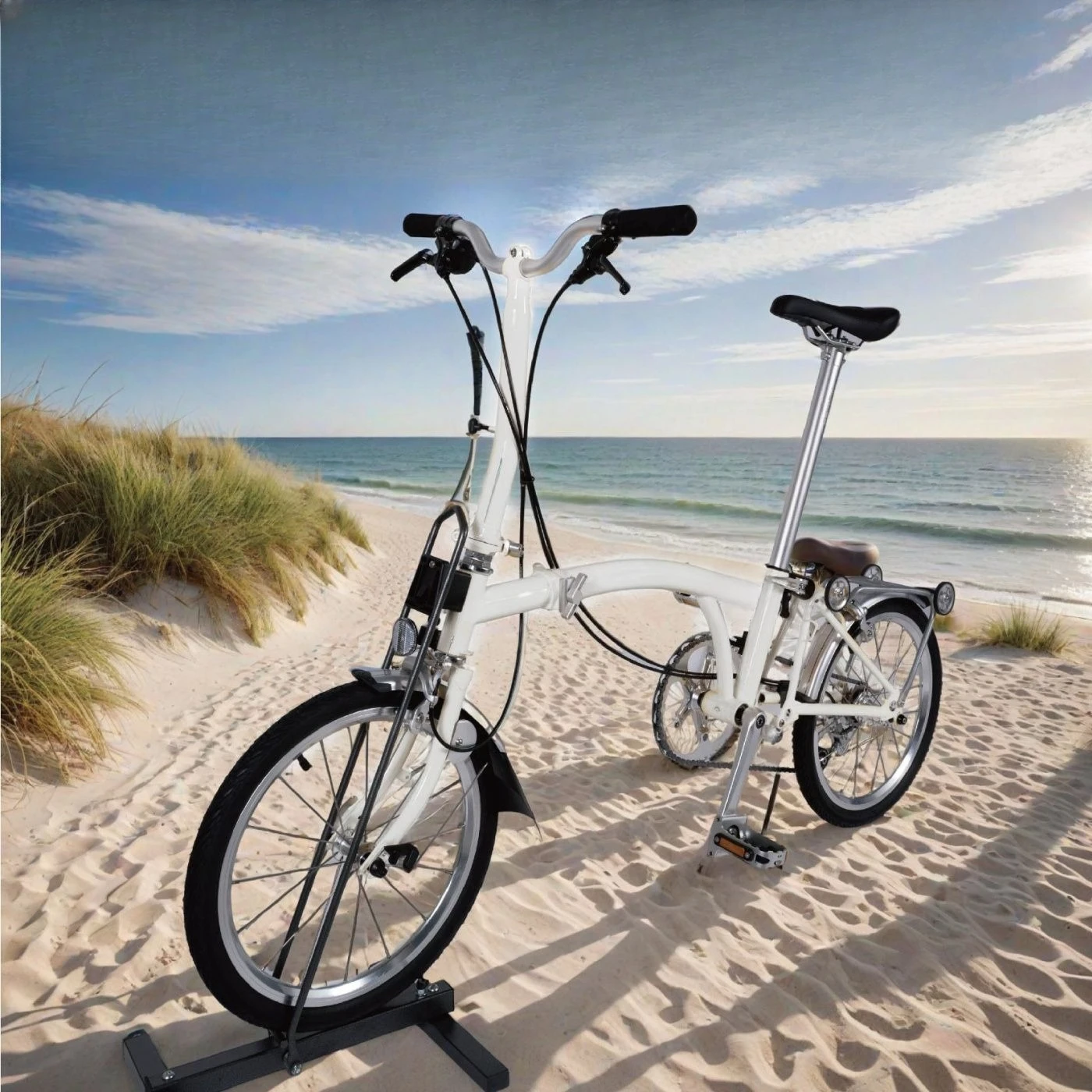 Folding bicycle four-speed adult ultra-light three-fold chrome molybdenum steel 16 inch 349 portable
