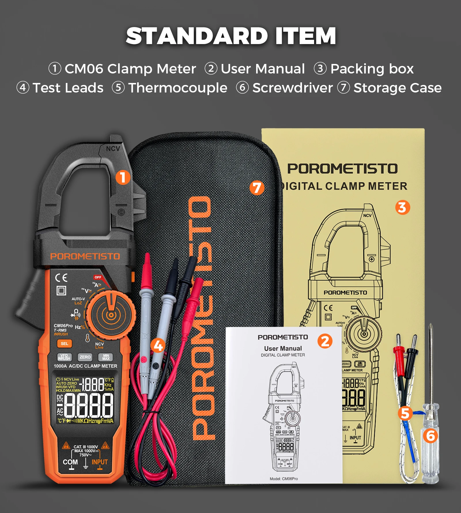 Digitales Zangenmessgerät Multimeter AC/DC 600A/1000A Amperemeter True RMS Multimeter Hochpräzise Kapazitätsmessung NCV Ohm Hz Spannungsprüfer – Detail 15