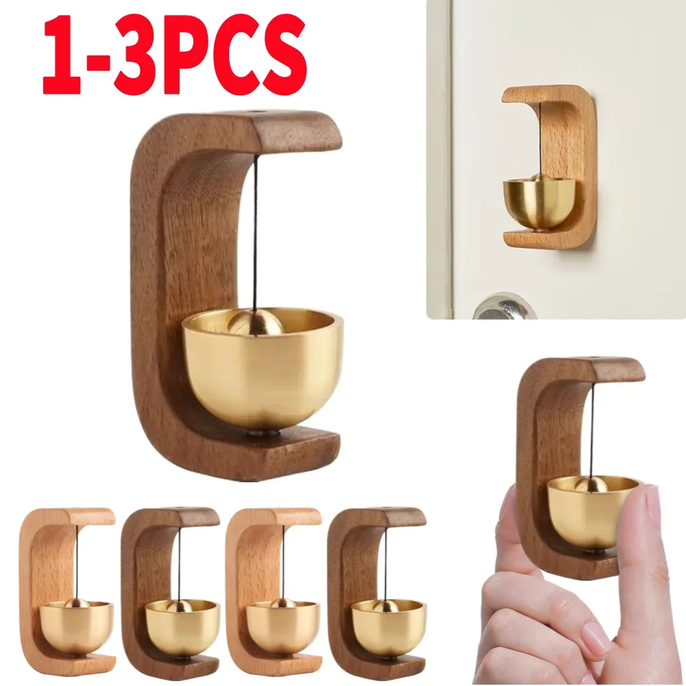 1-3PCS Magnetic Wood Doorbell Chime Hanging Decorative Loud Door Bell Wireless Jingle Bell Entrance Door Bell Home Decor