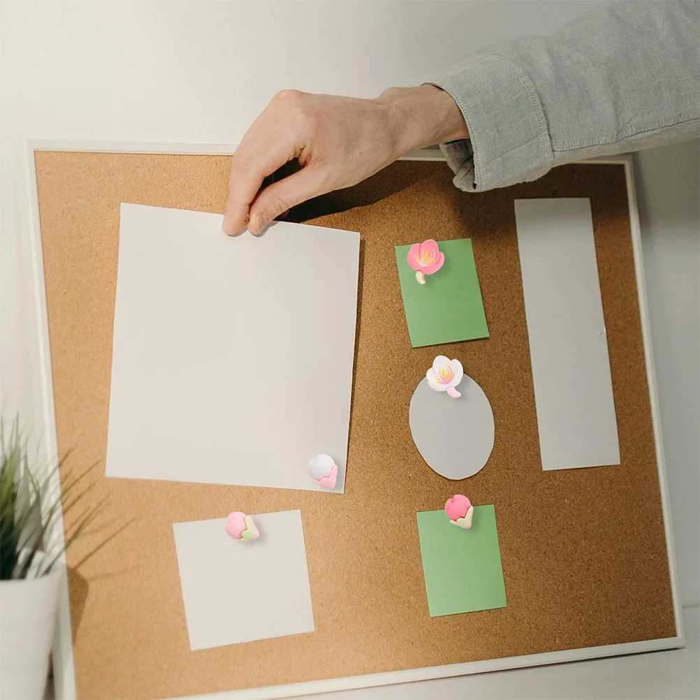 30 pçs flor de cerejeira alfinetes decorativos resina polegar tachas bonito rosa flor alfinetes para quadro de avisos foto parede escritório casa
