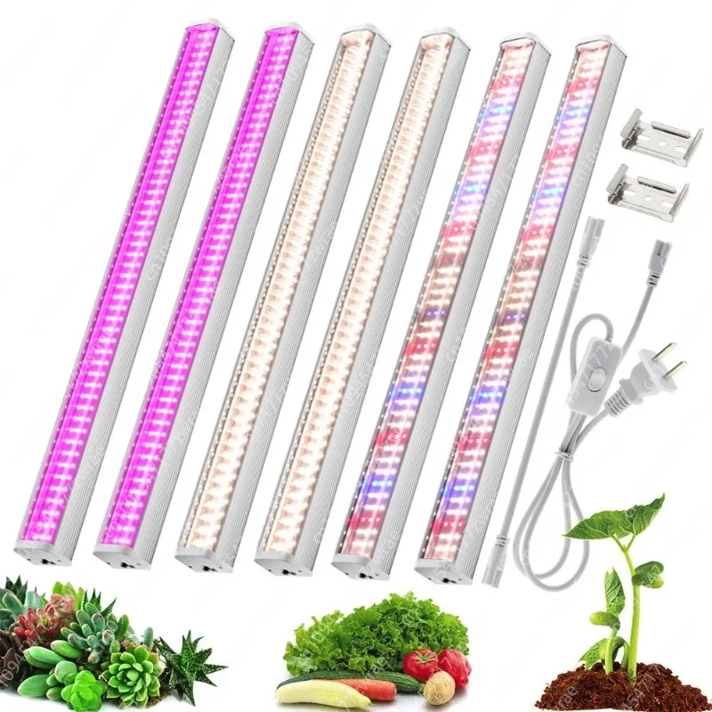 T12 Fluorescent Tube LED Grow Light Full Spectrum Hydroponic Vegetable Fill Light Greenhouse Soilless Cultivation Light