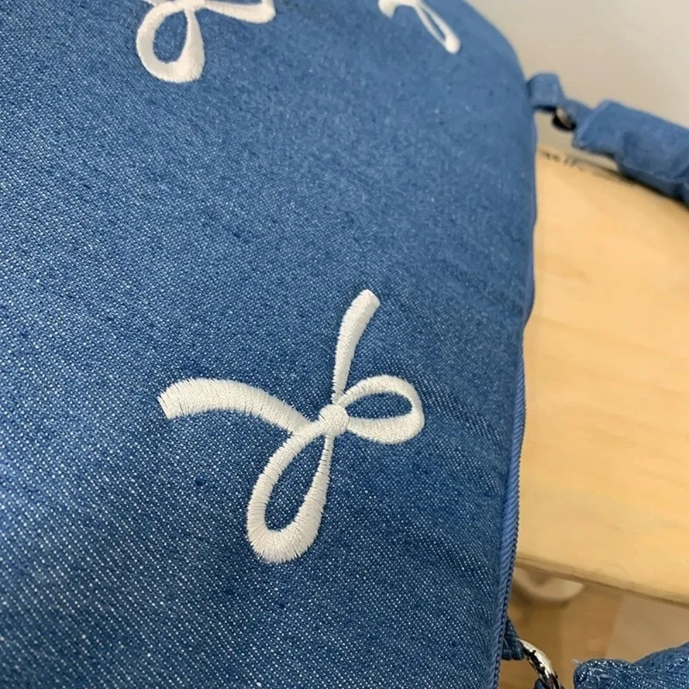 Portable Fashion Computer Bag 14 Inches Bowknot Embroidered Laptop Bag Shockproof Soft Tablet Carring Case College