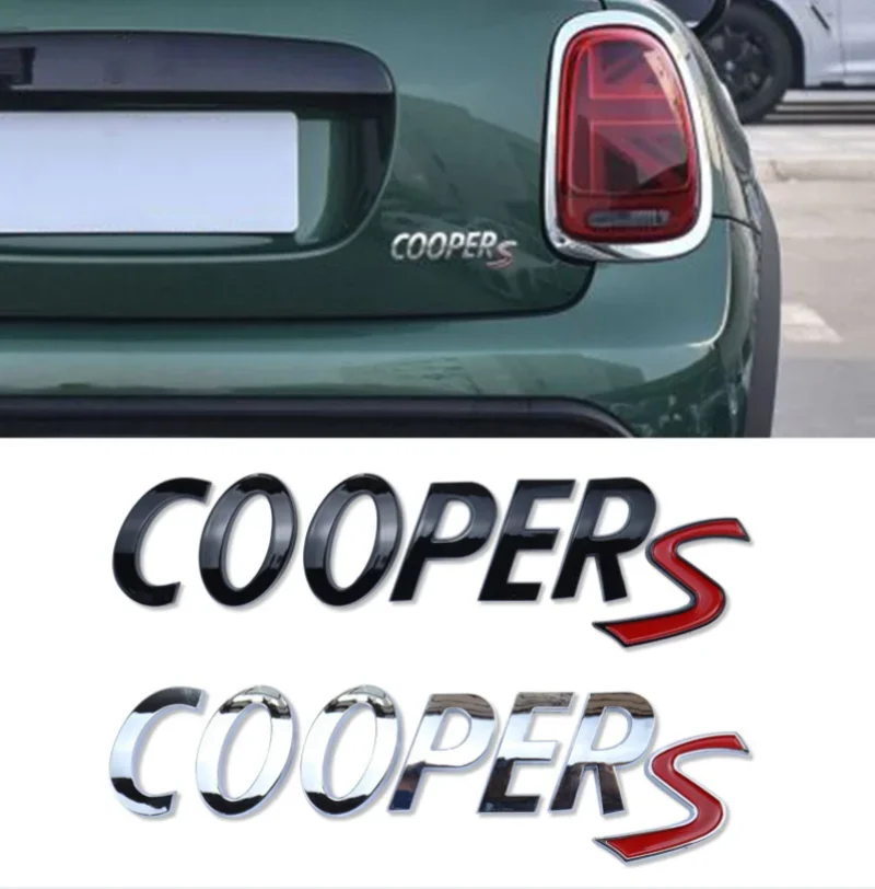 3d abs schwarz chrom auto buchstaben hinten koffer logo mini cooper emblem abzeichen aufkleber für mini cooper s r56 r53 r60 f56 zubehör