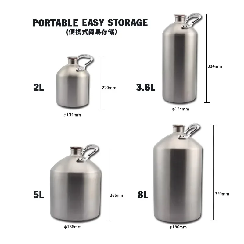 304 stainless steel pot, craft beer, homemade beer, two barrel, wine bottle, household long-term storage