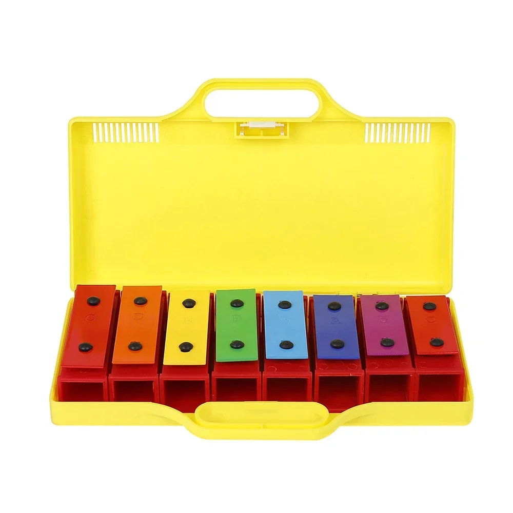 Orff Early Education Eight Tone Hand Bell with Knocking Stick Children's Sound Brick for Children Enlightenment Education Gifts