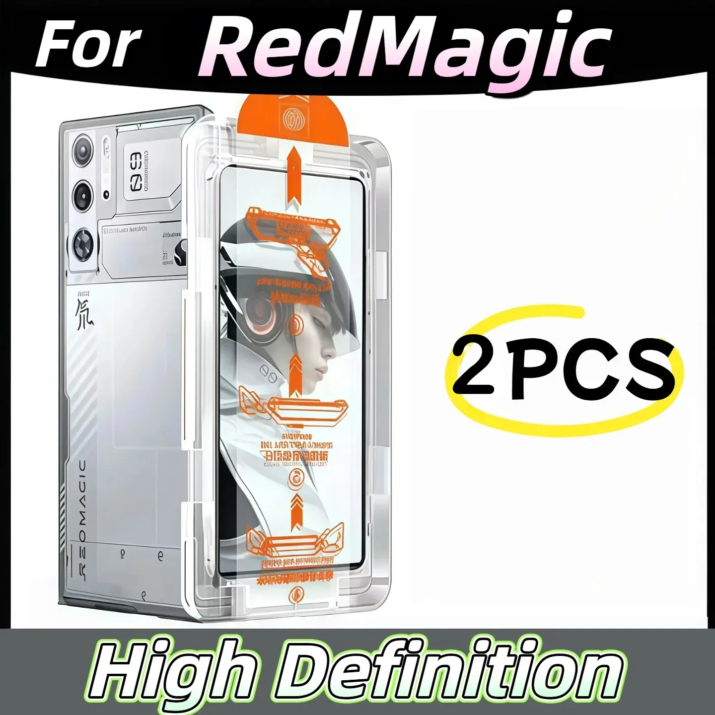 2 Stück 9H HD klares gehärtetes Glas Displayschutzfolie für ZTE Nubia Redmagic Red Magic 10 Pro Plus 9 8S Vollständige Abdeckung Rand schwarzer Film