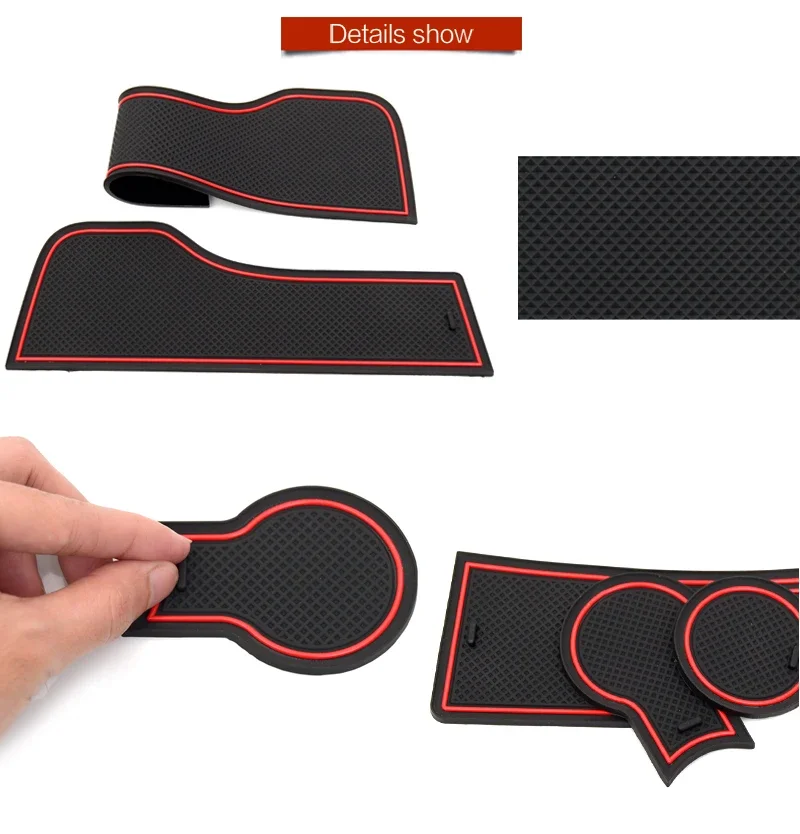 Anti-Slip Rubber Gate Slot Mat Cup Mats for KIA Sportage 2016 2017 2018 2019 QL 4th Gen MK4 KX5 Accessories Stickers Car Styling