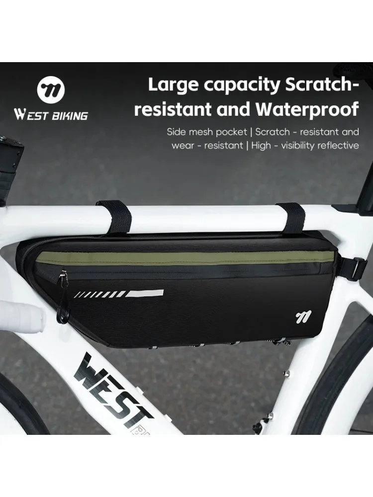 WEST BIKING – sac de vélo de grande capacité 2,6 l, sacs à outils de cyclisme portables et étanches pour Tube supérieur de vélo vtt, sac de rangement pour équitation