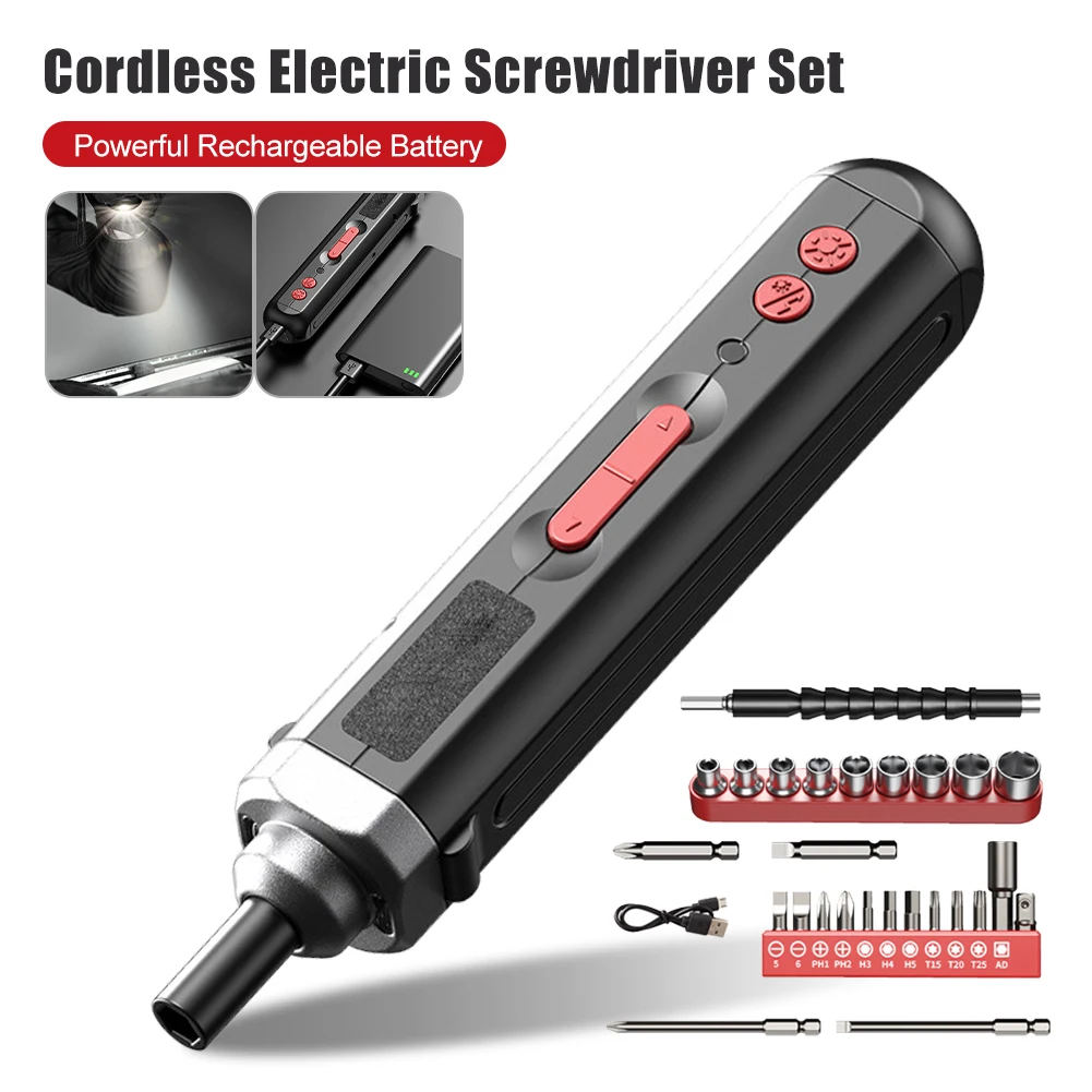 USB Rechargeable Precision Electric Screwdriver High Torque Cordless Electric Screwdriver Set Repair Tool for Phone Watch Laptop