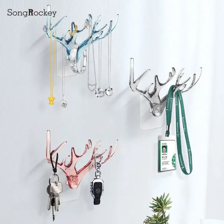 Antler Home Decoration Hook Wall Shelf Hanging Creative Personality Deer Head Wall Key Rack Decoration Key Holder Wall