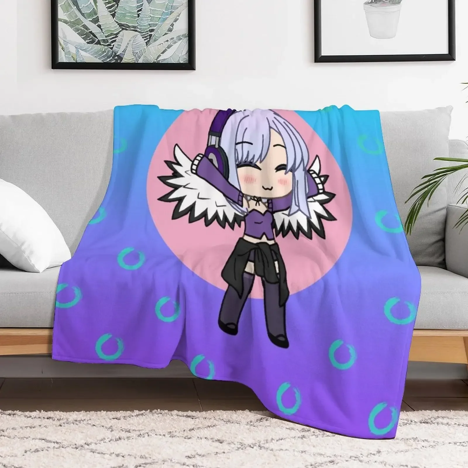 Gacha Series Girl Naomi Luna - cute Gacha Girl with wings Throw Blanket Retros Bed Fashionable Beach christmas gifts Blankets