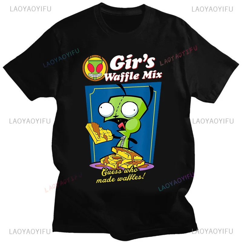 Camiseta con estampado de Zim Invader Gir para hombre, camisa Retro de algodón con imagen de Zim, ropa de calle a la moda