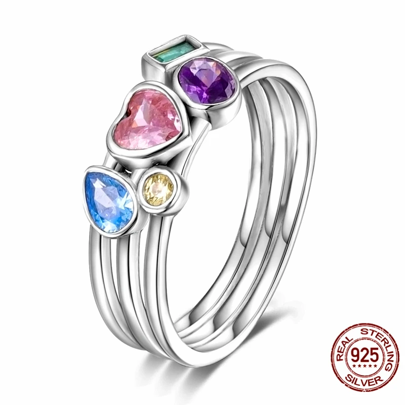 

New European 925 Silver Wide-format Zircon Strips Rings Suitable For Delicate Jewelry For Women At Wedding Parties Fine Jewelry