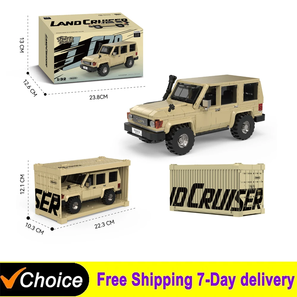 

С оригинальной коробкой PB8850 LC78 Land Cruiser Внедорожник Строительные блоки Техническая модель автомобиля Игрушки для детей Рождественские подарки для мальчиков