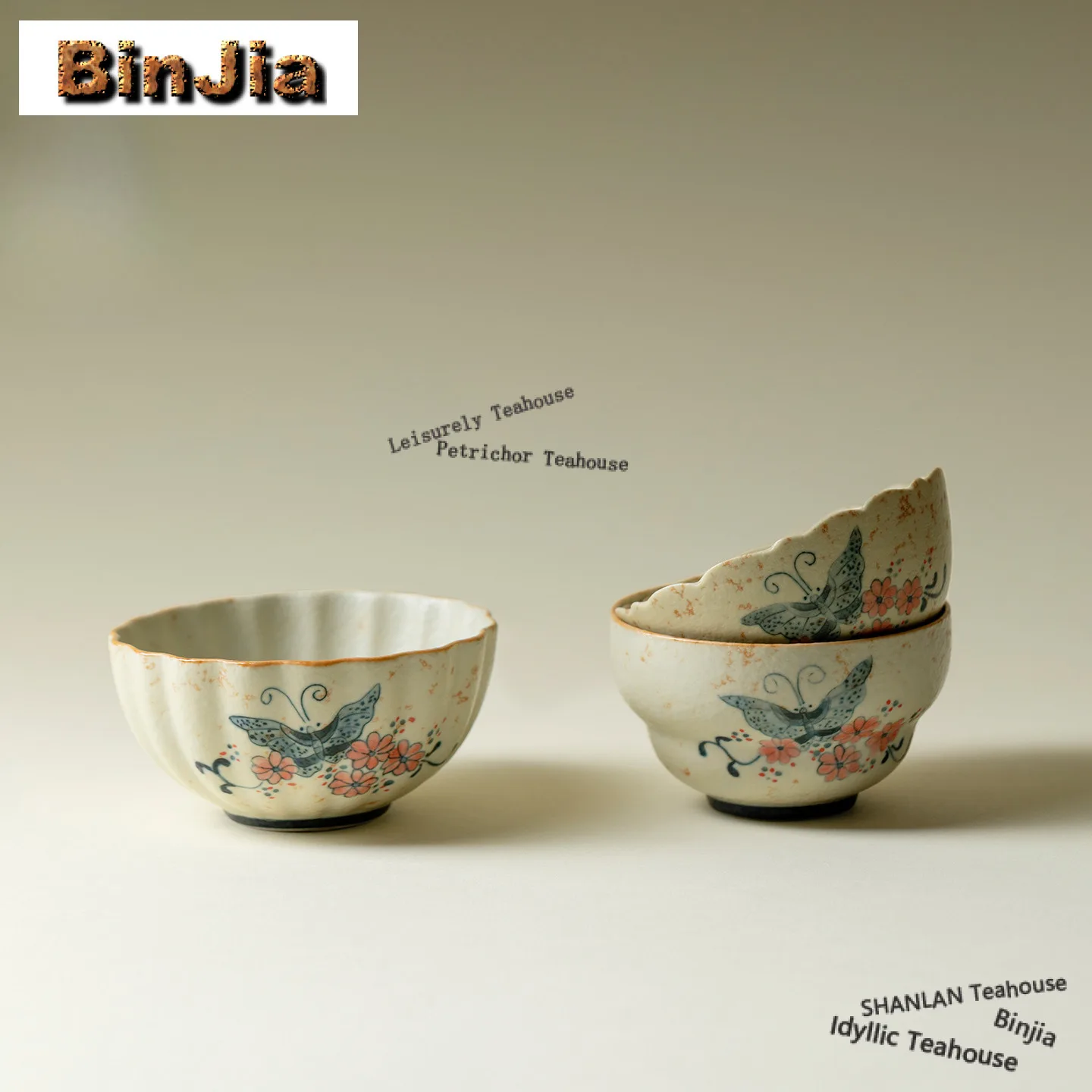 

Hand-painted Butterfly Teacup Traditional Tea Bowl Tea Pair Tea-tasting Meditation Cup Chazhan Master Cups Chinese Tea Set Craft