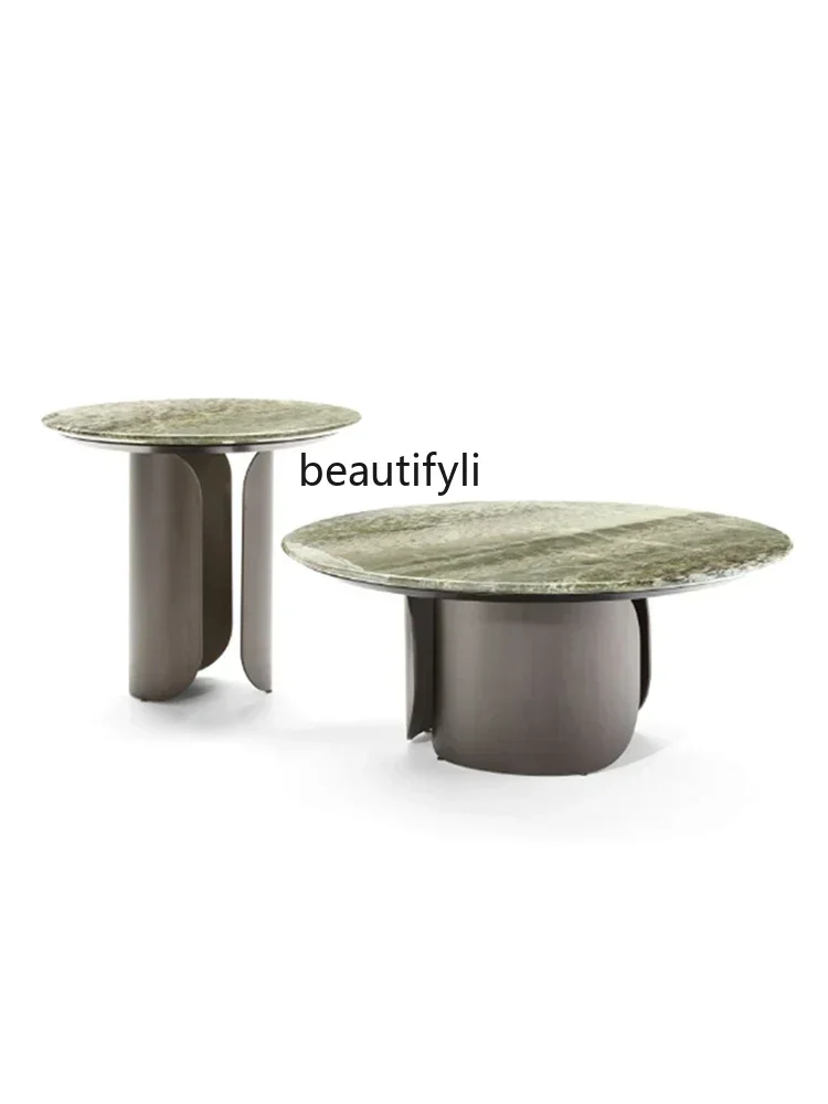 Italian Minimalist Marble Coffee Table Side Table Combination Designer Creative Living Room Small Apartment Villa