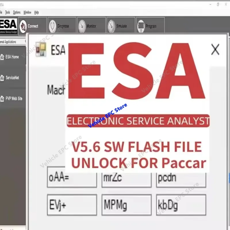 ESA 5.6 Electronic Service Analyst Software Paccar Truck Diagnostic Tool ECU Programs SW Flash Files Free Keygen Install Support