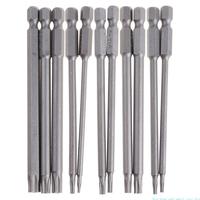 11/12 Pcs Tamper Proof Security Drill Magnetic Bit Set Torx Screwdriver Flat Head 1/4\