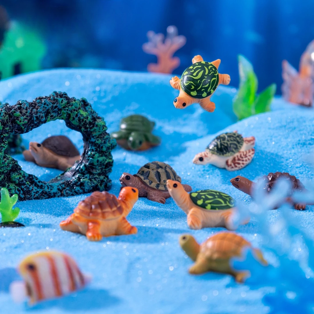 8/16Pcs Mini Resin TurtlesTiny Sea Turtle Animals for Fairy Garden Accessories Cake Toppers Decor Moss Landscape DIY Home Decor