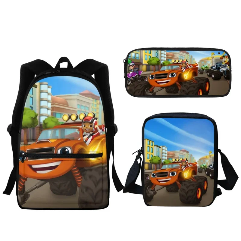 Children's School Bag Cartoon Blaze and the Monster Machines Print Travel Backpack Kindergarten Girls Boys Cool Bookbags 2024