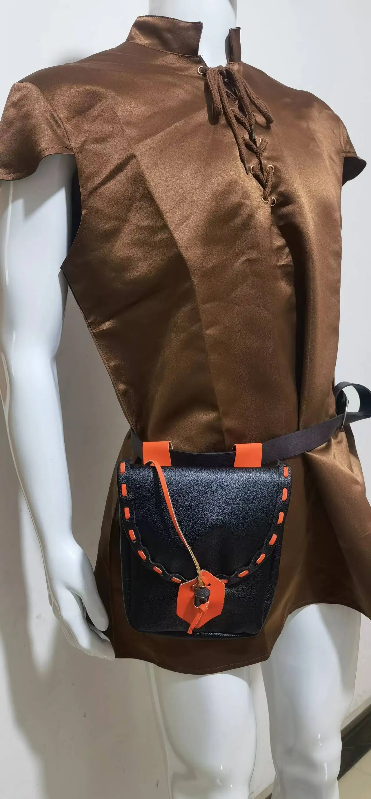 القرون الوسطى الرجعية الخصر كيس مزموم المحمولة حزام الخصر حزمة مراوح محفظة تأثيري الدعامة مع حزمة مراوح رياضية الزخرفية تأثيري الدعائم