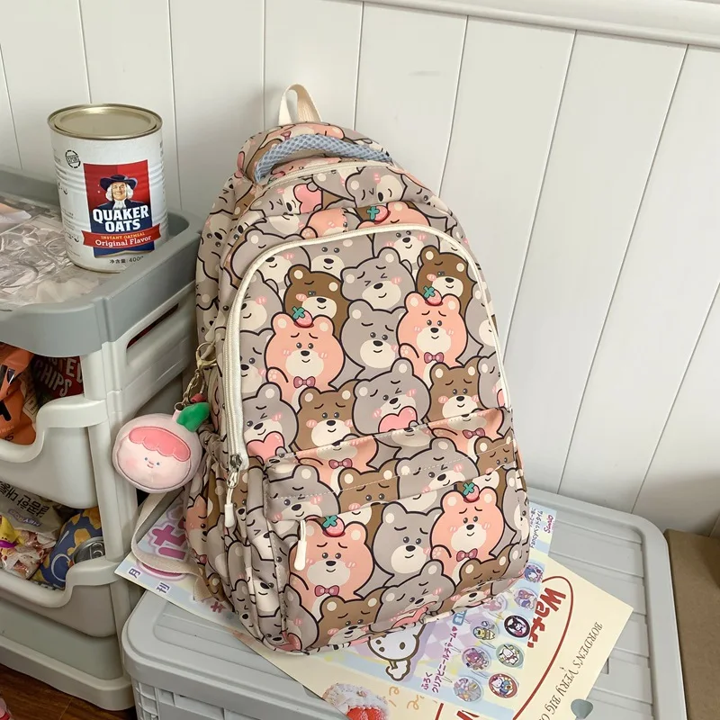 Cartoon printing Backpack For Girls and Women Large Capacity Waterproof Multi-pockets Schoolbag College Student Laptop Bag ita