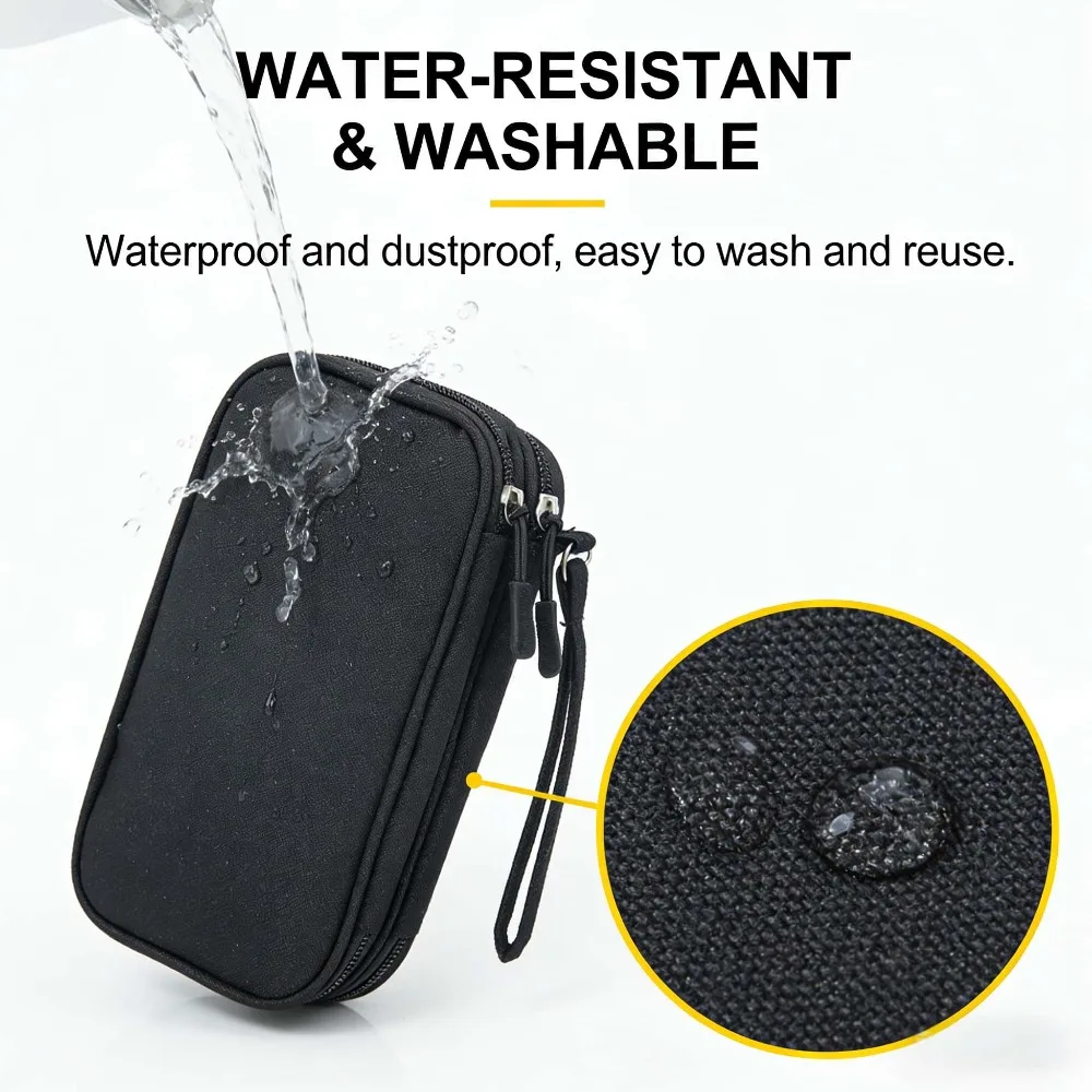 Electronics Organizer Case Portable Waterproof Shockproof Travel Pouch for Hard Drive Charger Power Bank Cables USB Accessories