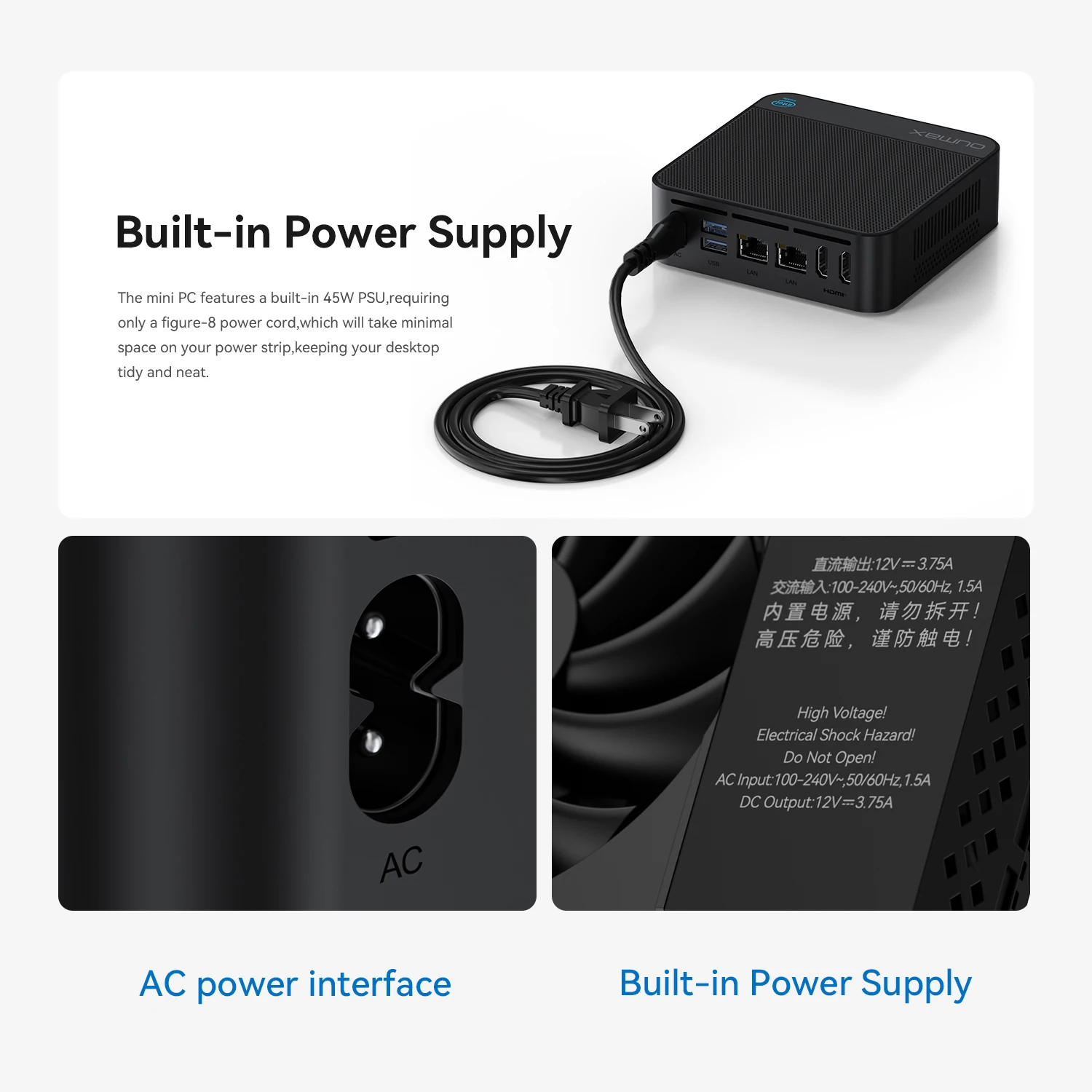 OUMAX 미니 PC 인텔 N100 16GB 500GB N95 8GB 256GB 홈 오피스 여행용 조용한 듀얼 1000M LAN 미니 데스크탑 컴퓨터