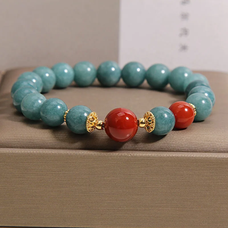 

Pure Handmade - New Chinese Blue Water Jade Bracelet for Women