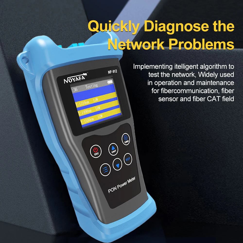 NOYAFA NF-912 PON Optical Power Meter Handheld Fiber Optic Power Meter 1330nm/1490nm/1550nm OTDR Tester with SC Port