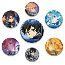 Sword Art Online Pins Icons Button Tinplate Badge DIY Round Brooch Cartoon Badges for Backpack Hat Jewelry Accessories Gifts