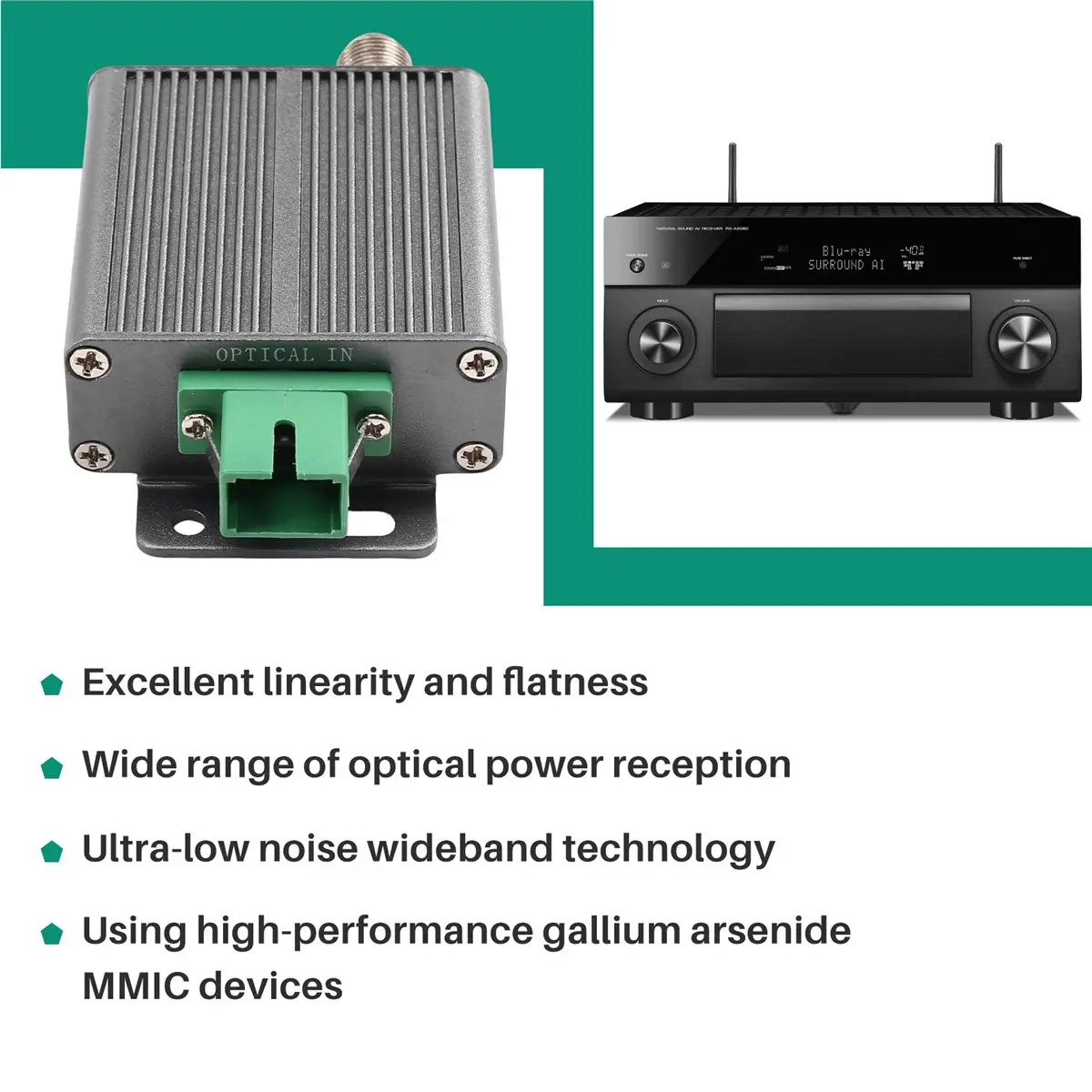 DT81 Rx-A10 Active Optical Receiver for Cable TV (CATV) with Automatic Gain Control (AGC) EU Plug