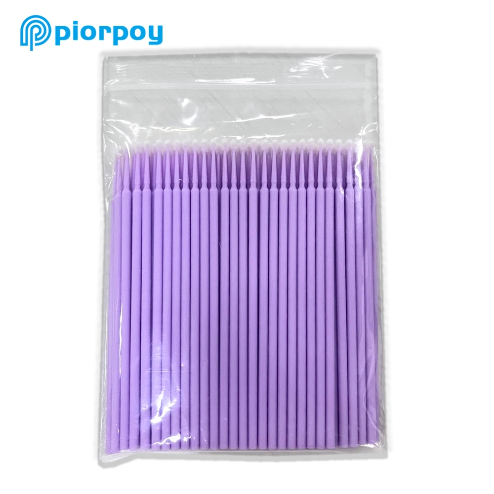 PIORPOY-Applicateurs de micro brosses dentaires pour poulet, outil d\'extension odontologique, matériaux dentaires, sac de 100 pièces