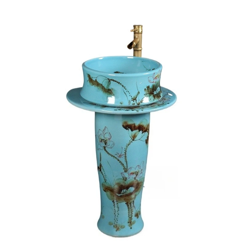 

Column type washbasin Bathroom column basin Vertical floor type household integrated balcony ceramics