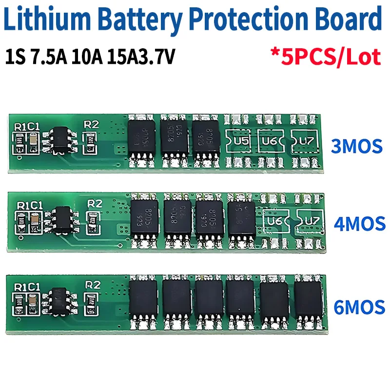 5/20/100 PCS 1S 7.5A 10A 15A 3.7V Li-ion 3 4 6MOS BMS PCM Battery Protection Board PCM for 18650 Lithium Lion Battery