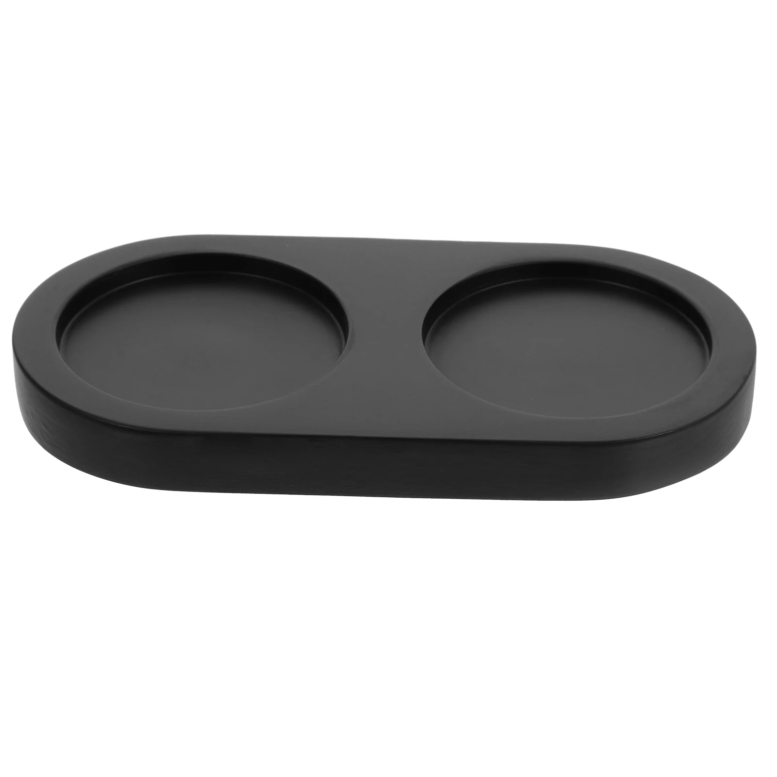 

Wooden Tray for Kitchen Pepper Mill Grinder Base 5 2cm Black Salt Pepper Bottle Holder Storage Trays Counter Accessories