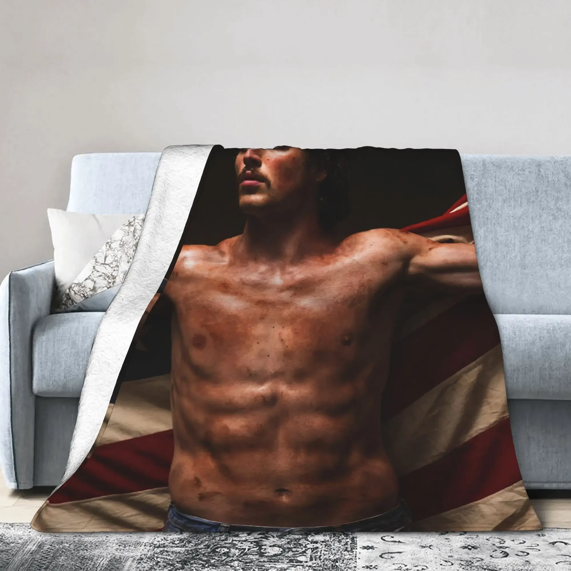 

Warm Soft Flannel Throw Blanket for Bed Sofa Picnic Unisex Design with Benson Boone American Heart Tour Inspired Print