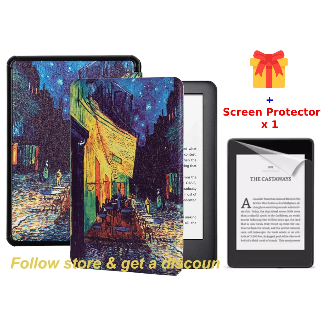CoBak Custodia Per Kindle 11° Gen 2024/2022 – Modello C2V2L3/RS23CV, Retro Trasparente, Risveglio Automatico, Colore Matcha Verde