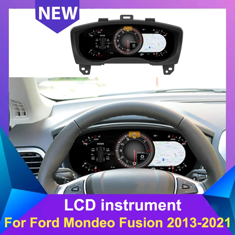 

LCD Digital Display Dashboard Panel For Ford Mondeo Fusion 2013-2021 Instrument Cluster Cock Speedometer Headunit GPS