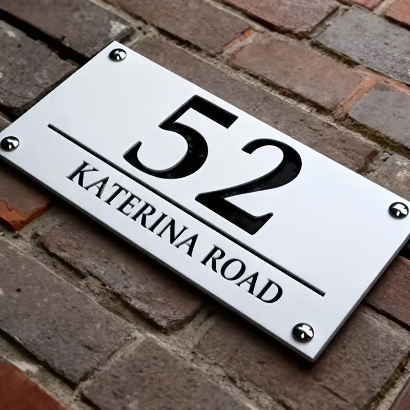 Custom Waterproof House Number Plate Outdoor Villa Hotel Homestay Home Address Sign Personalized Door Identification Door Plates
