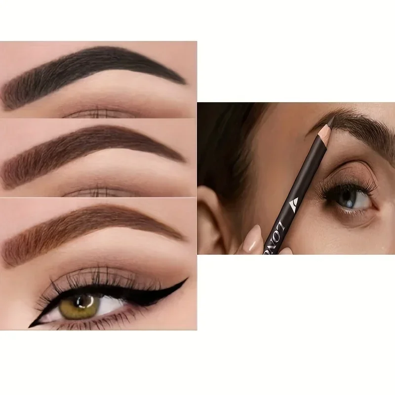 5 ピース/セット 両用アイブロウ ペンシルとアイライナー 防水性と耐汗性 すべての肌タイプ 凍結効果 長持ちするフォーミュラ